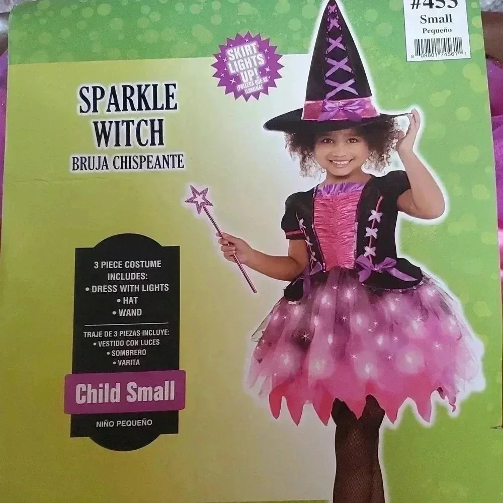 Sparkle witch size small costume lights up!